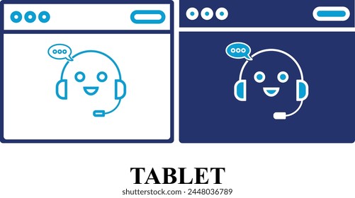 Tablet, Virtual Assistant web icons in line and fill style. Set of high quality Information technology signs for web and mobile app. Colorful Editable icon set of IT and Gadgets.
