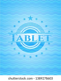 Tablet water concept badge. Vector Illustration. Detailed.