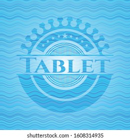Tablet water concept badge. Vector Illustration. Detailed.