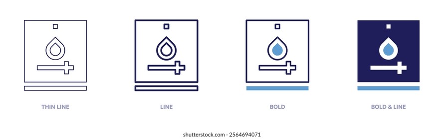 Tablet watering icon in 4 different styles. Thin Line, Line, Bold, and Bold Line. Duotone style. Editable stroke.