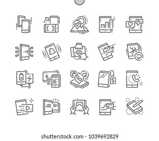 Tablet Well-crafted Pixel Perfect Vector Thin Line Icons 30 2x Grid for Web Graphics and Apps. Simple Minimal Pictogram