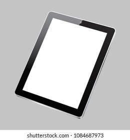 Tablet with white display in turn - stock vector