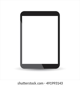 Tablet with white screen flat icon. Computer vector illustration on white background.
