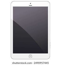 Tablet white vector illustration with white background