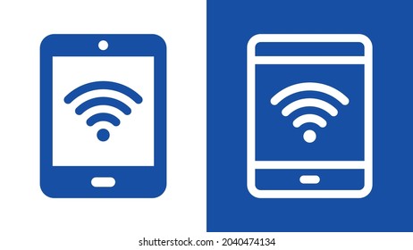 Tablet with wifi connection icon vector illustration.