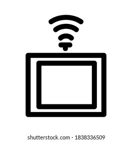 Tabletts-Wifi-Symbol oder -Logo einzeln auf Zeichensymbolen, Vektorgrafik - hochwertige Vektorsymbole auf schwarzem Hintergrund
