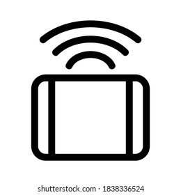 icono wifi de tablet o logotipo símbolo de signo aislado ilustración vectorial - iconos vectoriales de estilo negro de alta calidad
