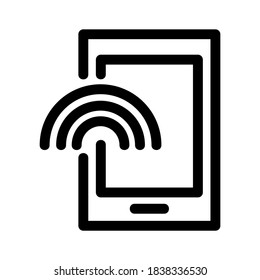 tablet wifi icon or logo isolated sign symbol vector illustration - high quality black style vector icons
