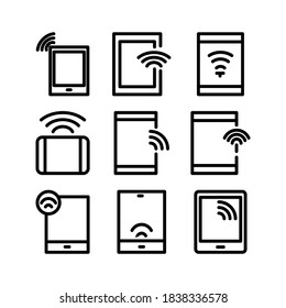 icono wifi de tablet o logotipo símbolo de signo aislado ilustración vectorial - Colección de iconos vectoriales de estilo negro de alta calidad

