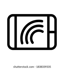 Tabletts-Wifi-Symbol oder -Logo einzeln auf Zeichensymbolen, Vektorgrafik - hochwertige Vektorsymbole auf schwarzem Hintergrund
