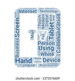 tablet word cloud. tag cloud about tablet
