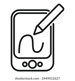 Tablet writing notes icon outline vector. Coping skills. Worker help information