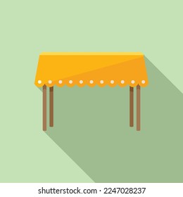 Tabletop icon flat vector. Wooden desk. Interior surface