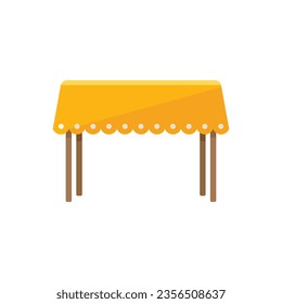 Tabletop icon flat vector. Wooden desk. Interior surface isolated