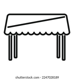 Tabletop Symbol Umrissvektor. Holzschreibtisch. Innenfläche