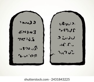 Tablets with 10 commandments. Vector drawing