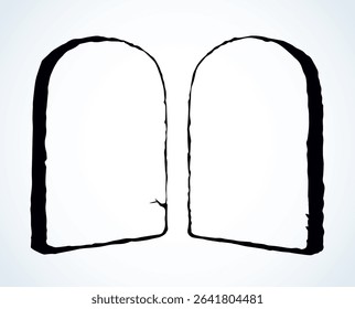 Tablets with 10 commandments. Vector drawing
