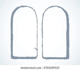 Comprimidos com 10 mandamentos. Desenho vetorial