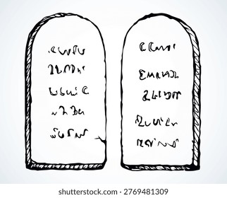 Tablets with 10 commandments. Vector drawing