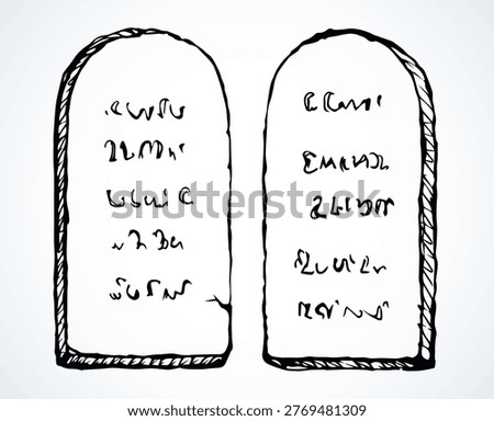 Tablets with 10 commandments. Vector drawing