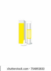 Tablets antipyretic antifouling on white background