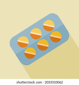 Comprimidos en blister, medicamentos. Ilustración vectorial en un estilo plano.