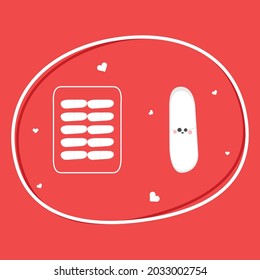 Tablets with chartoon character one and small little hearts