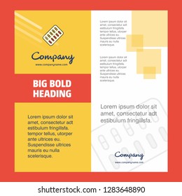 Tablets Company Brochure Title Page Design. Company profile, annual report, presentations, leaflet Vector Background