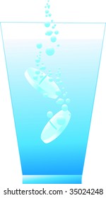 tablets in glass