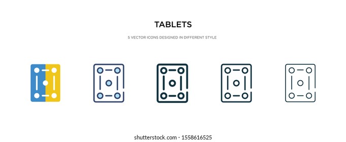 tablets icon in different style vector illustration. two colored and black tablets vector icons designed in filled, outline, line and stroke style can be used for web, mobile, ui
