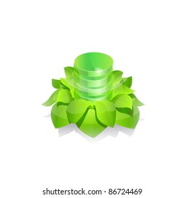 Tablets With Leaves, Isolated On White Background, Vector Illustration