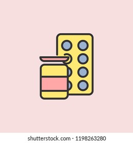 tablets medicine icon. Element of color education for mobile concept and web apps illustration. Thin line icon for website design and development, app development