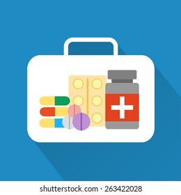 Tablets, modern design flat icon with long shadow
