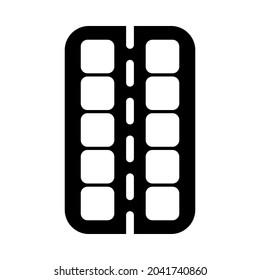 Tablets Pack Icon. Black Stencil Design. Vector Illustration.