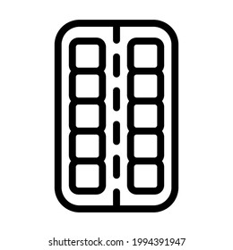 Icono de los comprimidos. Diseño de contorno negrita con ancho de trazo editable. Ilustración vectorial.