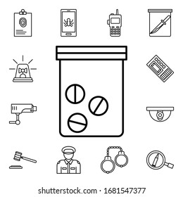 Tablets in the package icon. Detailed set of crime investigation icons. Premium quality graphic design. One of the collection icons for websites, web design, mobile app