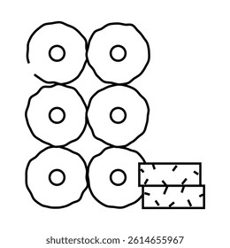 tablets peat line icon vector. tablets peat sign. isolated contour symbol black illustration