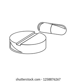 tablets and pills icon. Element of Dental for mobile concept and web apps icon. Thin line icon for website design and development, app development