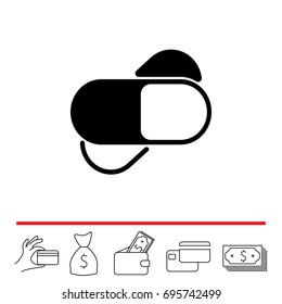 tablets (pills) icon. vector illustration