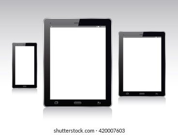Tablets and smart phone. Vector Illustration.
