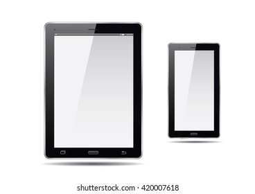 Tablets and smart phone. Vector Illustration.