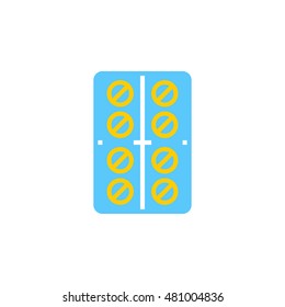 Tablets symbol. Pills in a blister pack icon vector, solid logo illustration, colorful pictogram isolated on white