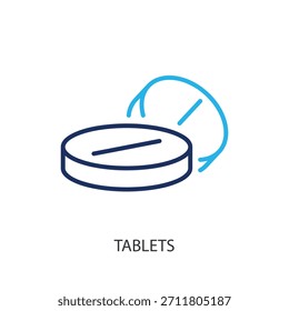 Iconos de línea delgada de las tabletas. Ilustración vectorial original.
