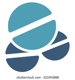 Tablets vector icon. Style is bicolor flat symbol, cyan and blue colors, rounded angles, white background.