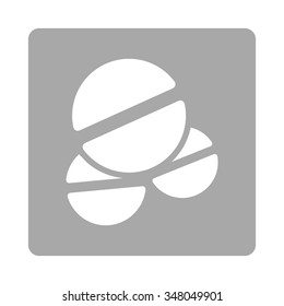 Tablets vector icon. Style is flat rounded square button, white and silver colors, white background.