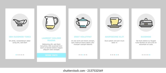Tableware Para Banquetes O Cenas En El Vector De Pantalla De Aplicación Móvil. Platos Para La Comida Y Taza Para Bebidas, Horquilla Cuchara, Vidrio Decantador De Agua. Ilustraciones de Accesorios Utensilios de cocina