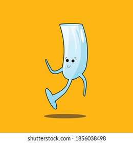Caricatura de vajilla Doodle - Sonrisa Vidrio expresión Ilustración