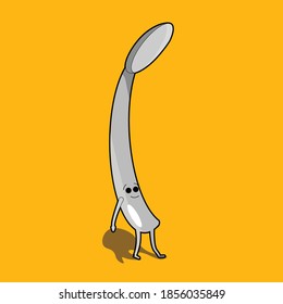Tableware Cartoon Doodle- Smiling Spoon expression Illustration