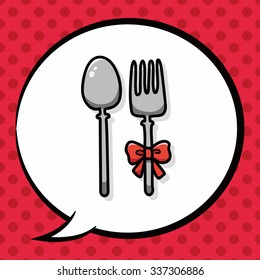tableware doodle, speech bubble