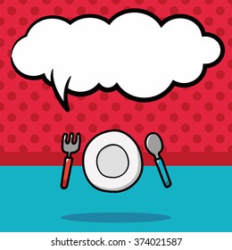 tableware doodle, speech bubble